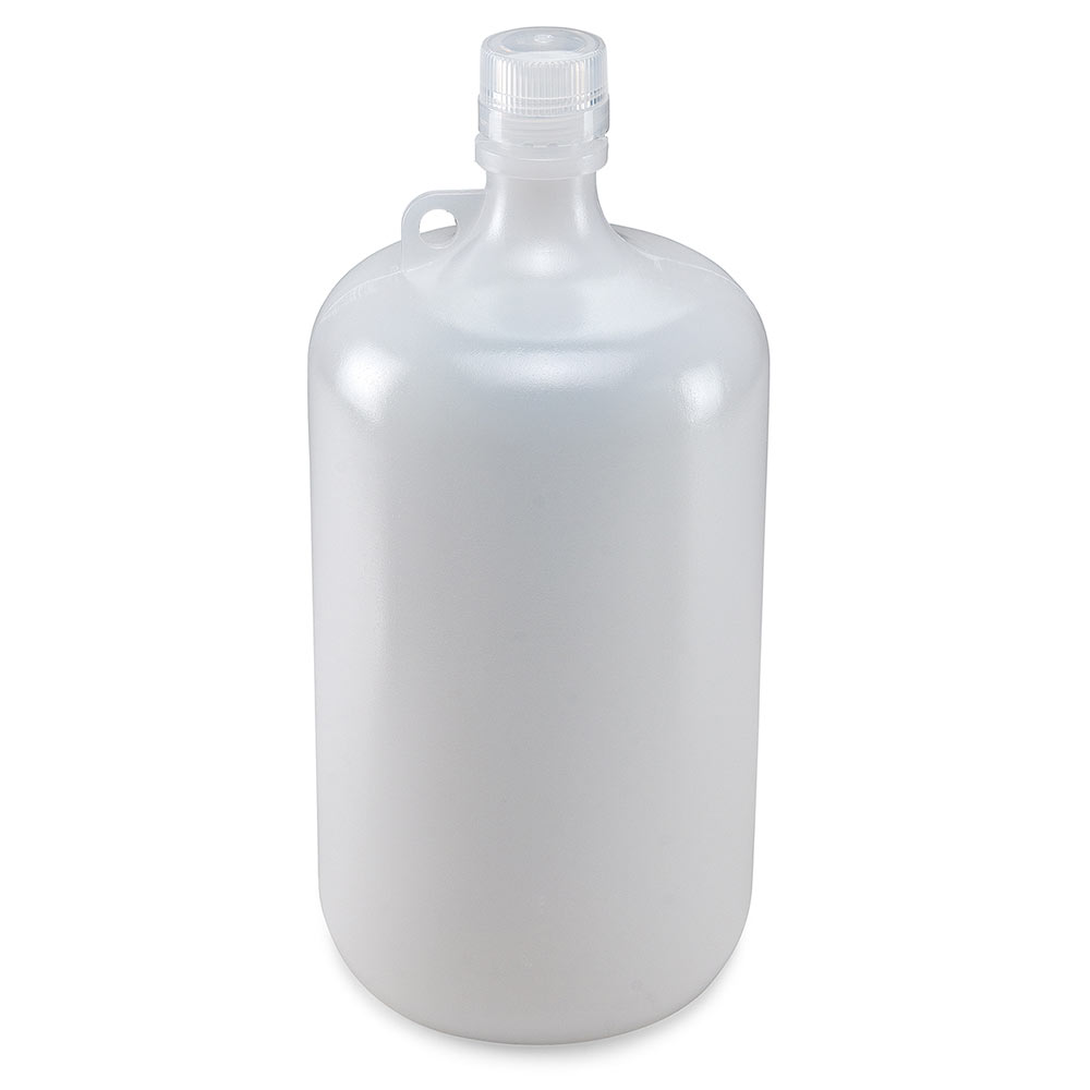 Globe Scientific Bottle, Narrow Mouth, LDPE Bottle, Attached PP Screw Cap, 4 Litres (1 Gallon) Bottle; Narrow Mouth; Round Bottle; LDPE; 4L